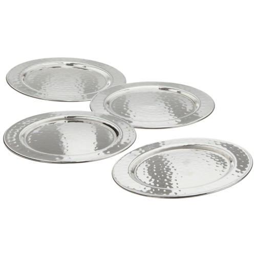 Elegance 4-pc Round Coaster Set Hammered
