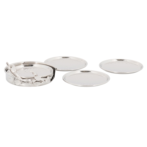 Elegance Silver leaf 7 pc coasters set