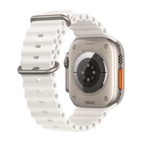 Apple Watch Ultra [GPS + Cellular 49mm] Smart Watch w/Rugged Titanium Case & White Ocean Band.