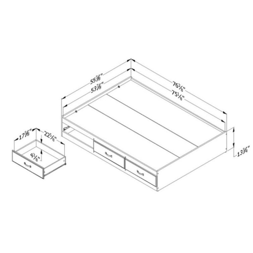 South Shore Ulysses Full Mates Bed in Blueberry