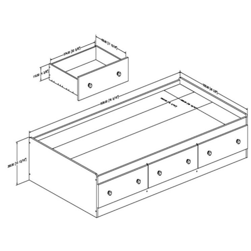 South Shore Little Smileys Twin Mates Bed in Pure White