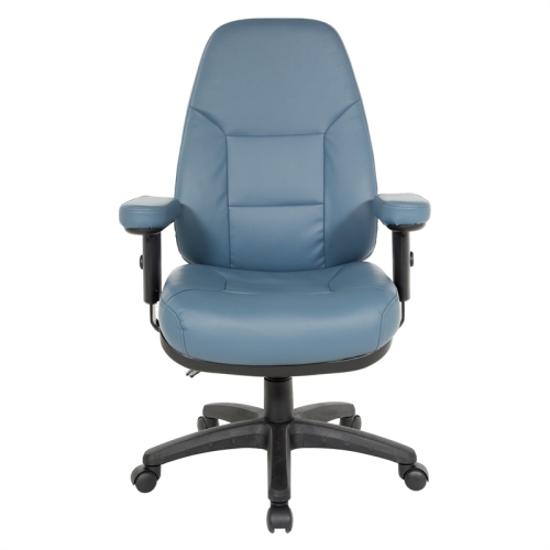 Professional Dual Function Ergonomic High Back Chair in Dillon Blue Faux Leather