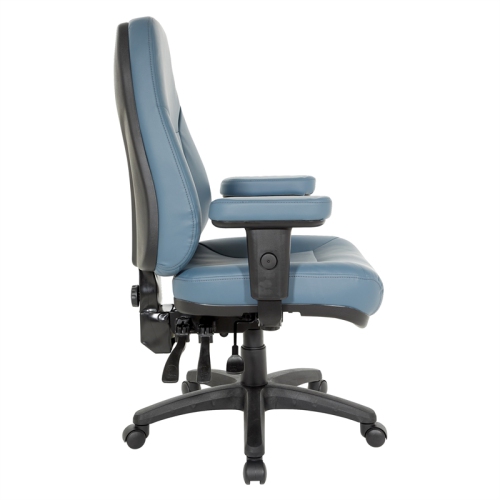 Professional Dual Function Ergonomic High Back Chair in Dillon Blue Faux Leather