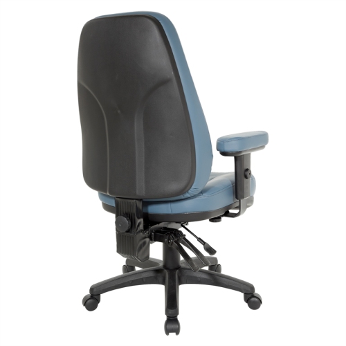 Professional Dual Function Ergonomic High Back Chair in Dillon Blue Faux Leather