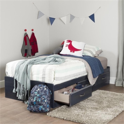 South Shore Ulysses Twin Mates Bed in Blueberry
