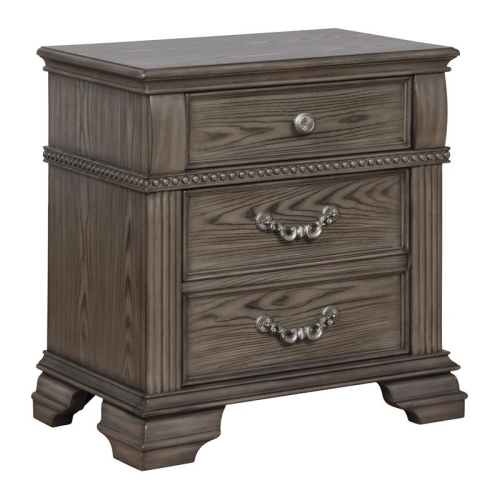 FURNITURE OF AMERICA  Charo Traditional Wood Nightstand With USB Port In In Gray