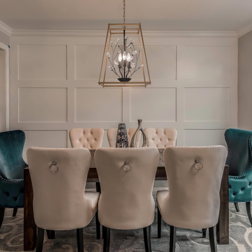 Modern 3-Light Lantern Geometric Crystal Chandelier for Dining Room