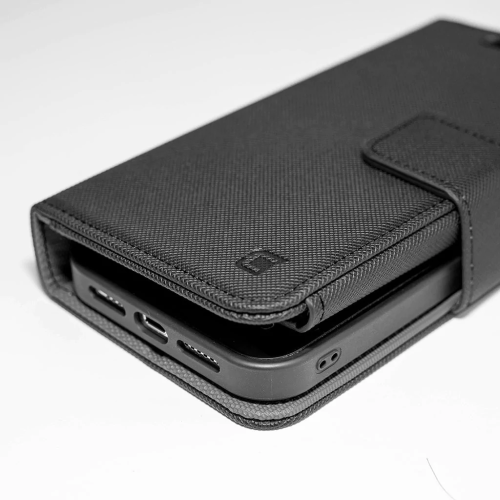 iPhone 14 Pro Max Wallet Case with MagSafe, Black - Sunset Blvd