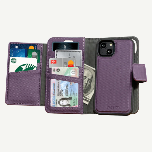 Caseco Wallet Case with MagSafe for iPhone 14 - Purple