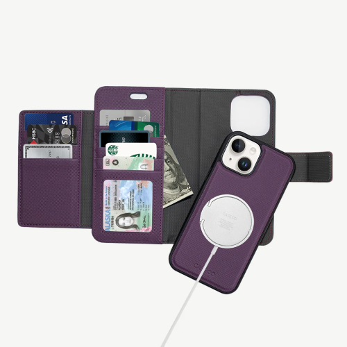 Caseco Wallet Case with MagSafe for iPhone 14 - Purple