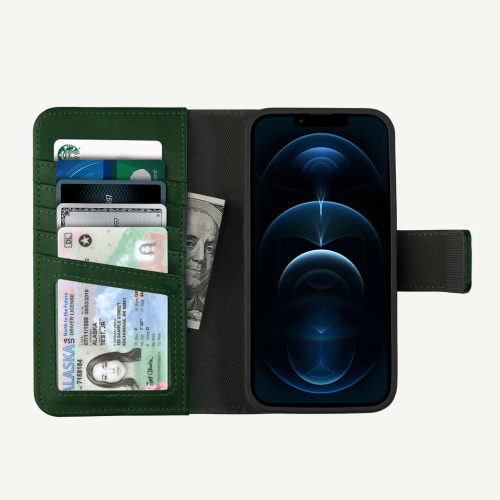 CASECO  Iphone 14 Pro Wallet Case With Magsafe - 5Th Ave In Green