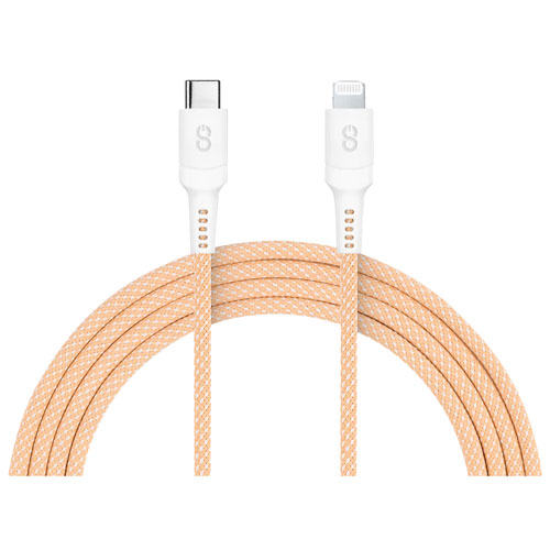 LOGiiX Vibrance 1.5m (4.9 ft.) Braided Lightning to USB-C Cable (LGX-13329) - Orange