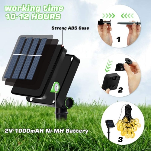 VGI 2 Pack Solar Globe String Lights