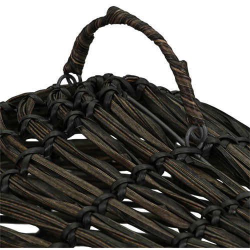 Bowser & Meowser Resin Wicker Hideaway Pet Bed with Handle