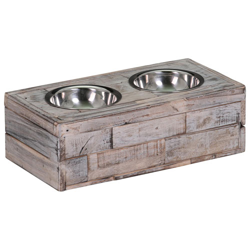 Bowser & Meowser 2-Bowl Pet Feeding Dish - Burning White