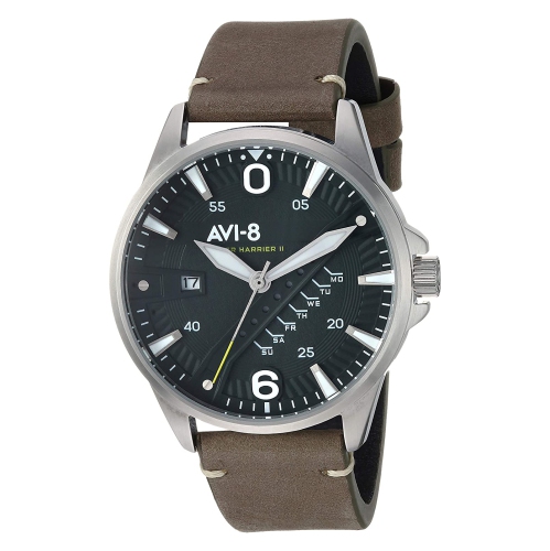 AVI-8  Hawker Harrier Ii Olive Watch In Silver