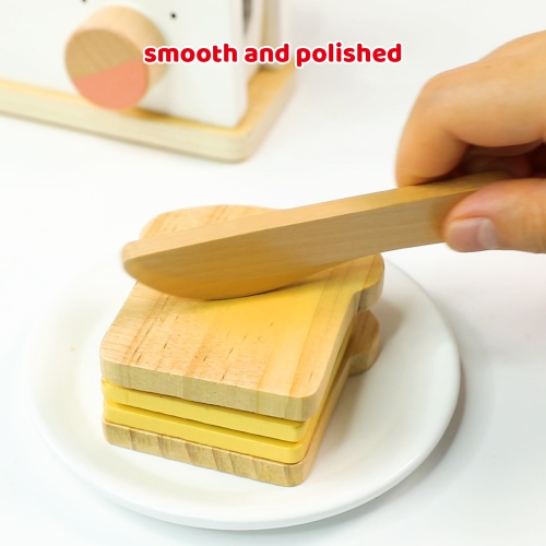 TOOKYLAND Grille-Pain Jouet en Bois - 10pcs - Ensemble de Jeu de Cuisine avec Aliments Factices et Accessoires, 3 Ans +