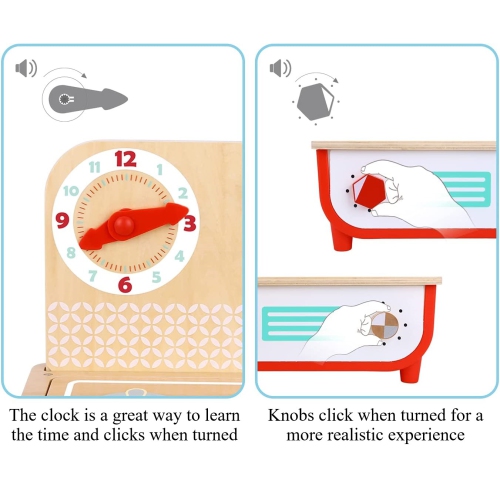 TOOKYLAND Ensemble de Jeu Cuisinière et Barbecue - 23pcs - Jouet de Cuisine avec Faux Aliments et Accessoires, 3 Ans +