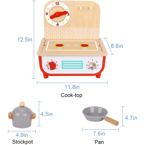 TOOKYLAND Ensemble de Jeu Cuisinière et Barbecue - 23pcs - Jouet de Cuisine avec Faux Aliments et Accessoires, 3 Ans +