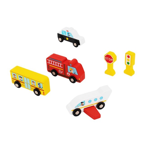 TOOKYLAND  Wooden City Building Blocks - 50PCs - Wood Construction Stacking Set, Toy for Kids 2 Years Old +