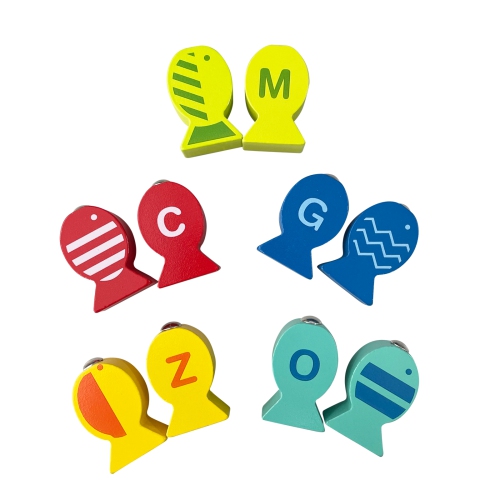 TOOKYLAND Jeu de Pêche Magnétique en Bois - 29pcs - Jouet de Tri Éducatif Alphabet et Épellation pour Enfants de 3 Ans +