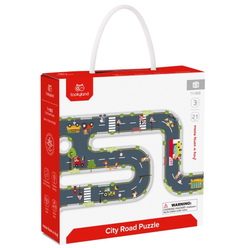 TOOKYLAND City Roads Floor Puzzle - 21pcs - Interactive Street Puzzle, for Kids Ages 3+