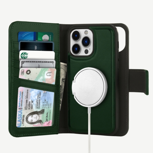CASECO  Iphone 13 Pro Max Wallet Case With Magsafe - 5Th Ave In Green