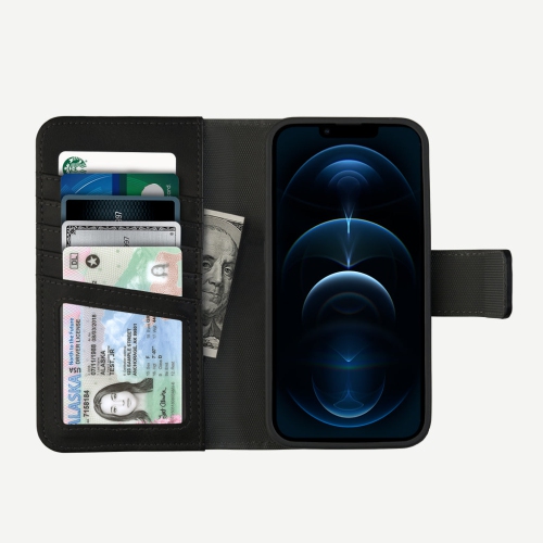 iPhone 13 Pro Max Wallet Case with MagSafe, Black - 5th Ave