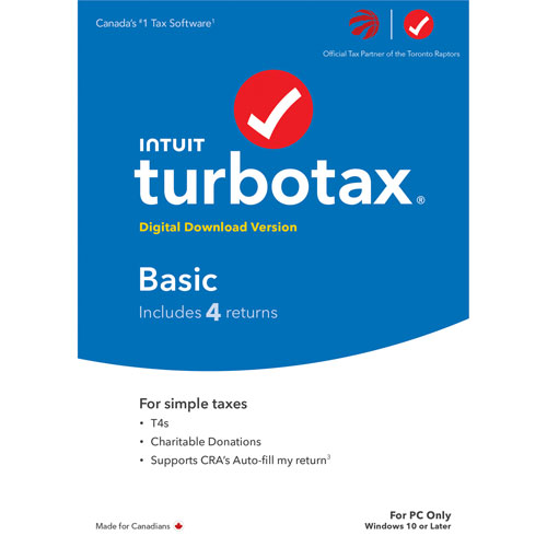 TurboTax Basic 2022 - 4 Returns - English - Digital Download