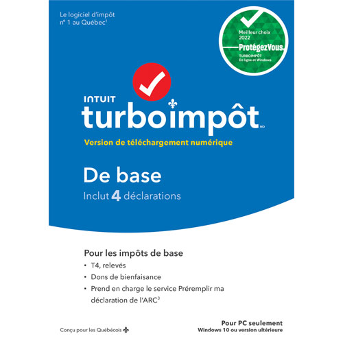 TurboImpôt Basic 2022 - 4 Returns - French - Digital Download