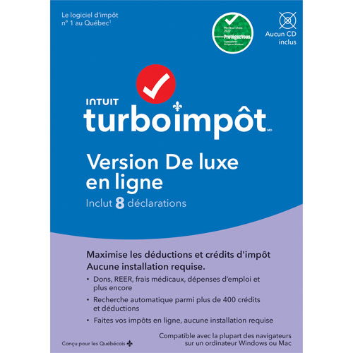 TurboImpôt De luxe version en ligne 2022 - 8 déclarations - Français - Téléchargement numérique
