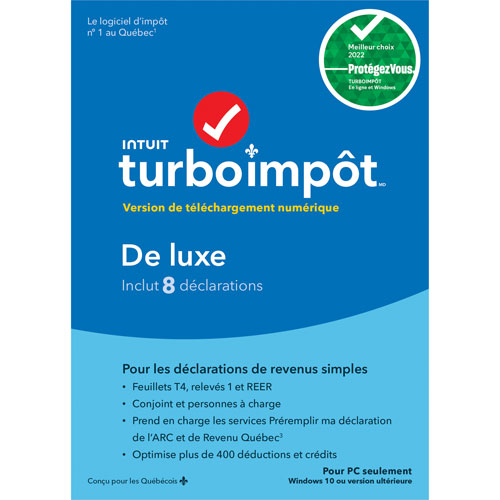 TurboImpôt Standard 2022 - 8 Returns - French - Digital Download