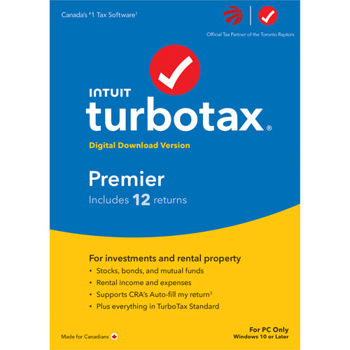 TurboTax Premier 2022 - 12 Returns - English - Digital Download