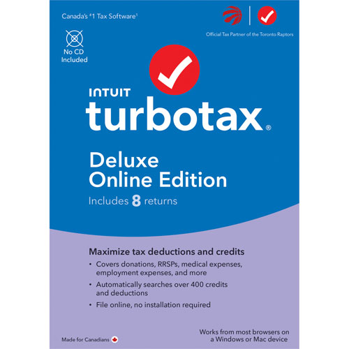 TurboTax Deluxe Online Edition 2022 - 8 Returns - English - Digital Download