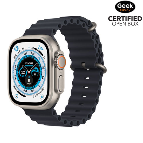 Open Box - Apple Watch Ultra (GPS + Cellular) 49mm Titanium Case with  Midnight Ocean Band