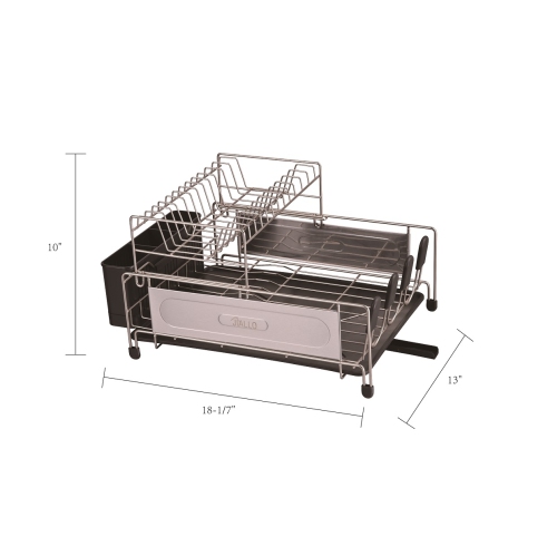 Jiallo Stainless Steel 2-Tier dish rack with self -draining tray