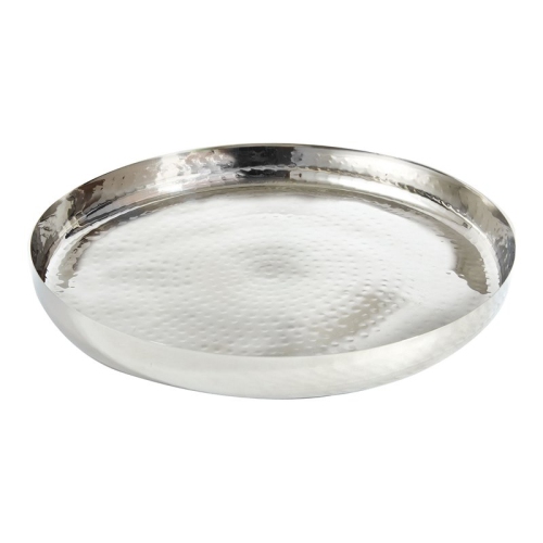 JIALLO CANADA  Jiallo Africana 12.5"dia Modern Stainless Steel Tray In In Silver