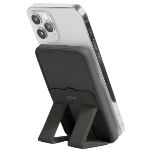 Chargeur portable USB-C de 5000 mAh Piston Power Stance de LOGiiX avec MagSafe - Noir