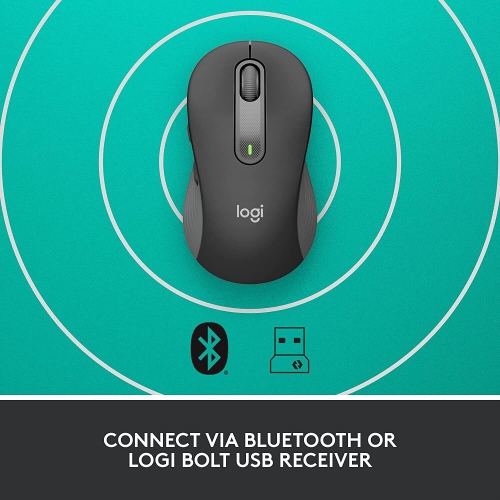 Refurbished Logitech Signature M650 L Full Size Wireless Mouse - For Large Sized Hands, Silent Clicks