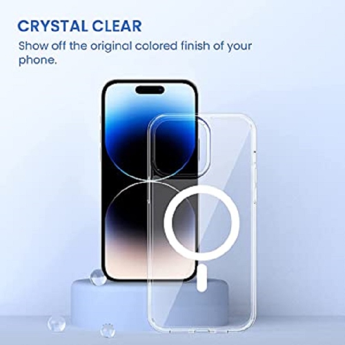 Yodha Fusion Magnetic Compatible with iPhone 14/13 Crystal Clear Shockproof Bumper Cover Compatible with MagSafe (Not Yellowing)