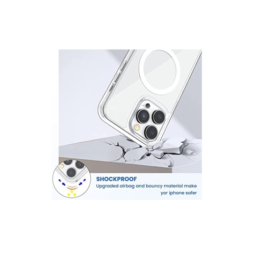 Yodha Fusion Magnetic Compatible with iPhone 14/13 Crystal Clear Shockproof Bumper Cover Compatible with MagSafe (Not Yellowing)