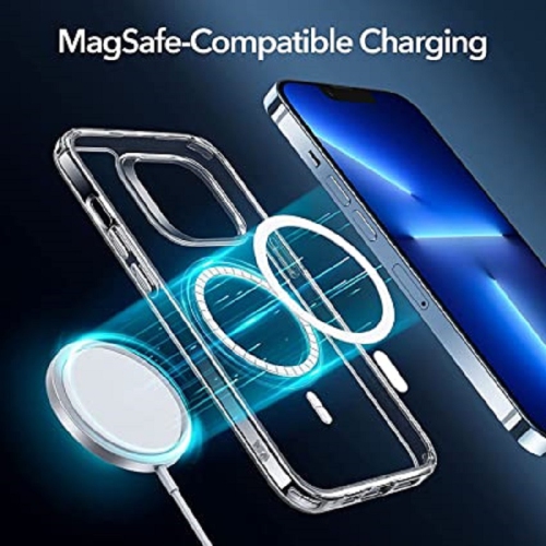 Yodha Fusion Magnetic Compatible with iPhone 14 Pro Max Crystal Clear Shockproof Bumper Cover Compatible with MagSafe (Not Yellowing)