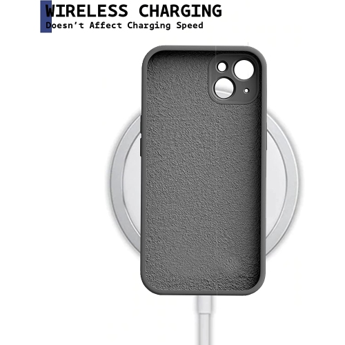 iPhone 14 Plus Fashionable Designer Bear Silicone Case with Full Body Protection in Purple Color