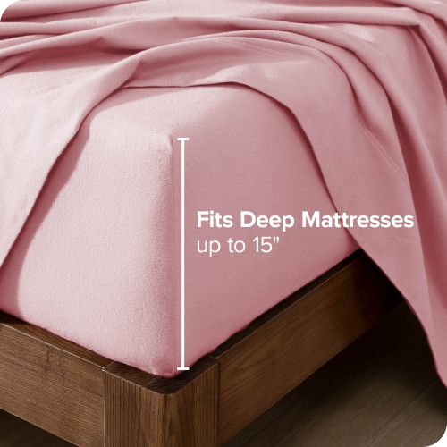 Bare Home Flannel Sheet Set 100% Cotton, Velvety Soft Heavyweight - Double Brushed Flannel - Deep Pocket