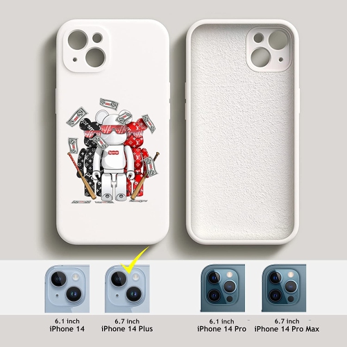 YODHA WIRELESS  Iphone 14 Plus Fashionable Designer Bear Silicone Case With Full Body Protection In Color In White