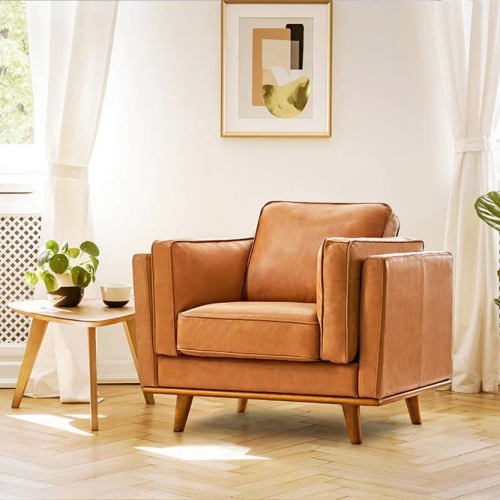 Valencia Artisan – cuir simple | cuir Nappa italien haut de gamme 11000, cadre et pattes en bois, confort ultime