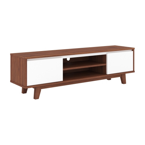 CorLiving TFF-552-B Fort Worth White and Brown Wood Grain Finish TV Stand for TV's up to 68"