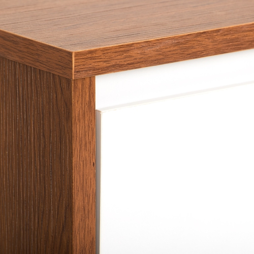 CorLiving TFF-552-B Fort Worth White and Brown Wood Grain Finish TV Stand for TV's up to 68"