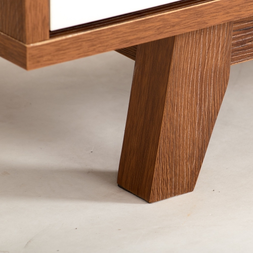 CorLiving TFF-552-B Fort Worth White and Brown Wood Grain Finish TV Stand for TV's up to 68"