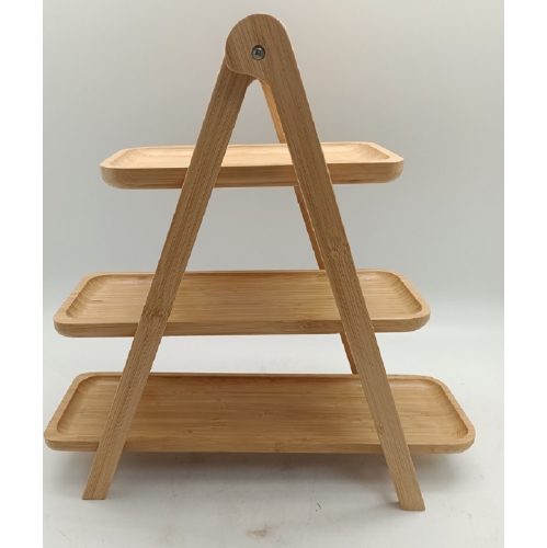 3-tiers Bamboo Ladder Serving trays and stand